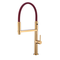 Robinet d'évier de cuisine classique moderne à une poignée Robinet d'eau chaude et froide en cuivre durable de haute qualité