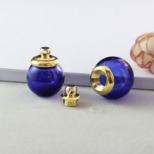 תליוני זכוכית חלולים למילוי עם מכסה בורג מוזהב, תכשיטי שרשרת למזכרת מאפר, להכנת תליונים - Product Image 6