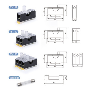 Portafusibles Fs-101 de 60x47x30 mm, Caja de Fusibles Individual para Protección de Circuitos Eléctricos - Product Image 1