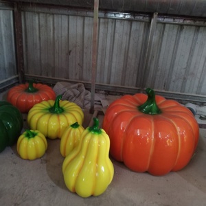 Grande sculpture de citrouille d'Halloween en fibre de verre personnalisée pour la décoration de fête d'Halloween, événement, vacances - Product Image 3