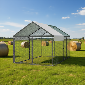 Cubierta Impermeable para Jaula Pequeña de Pollos, Metálica, 3.3 x 6.6 x 3.3 Pies, Techo en Forma de Espiral, Corral para Aves de Corral - Product Image 2