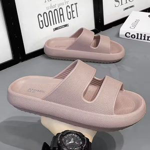 Chaussons décontractés d'extérieur à semelle épaisse, légers, couleur unie, confortables, en EVA, pour hommes et femmes, chaussons d'intérieur - Product Image 3