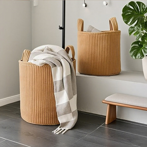 Cesta de Algodón Tejida a Mano al por Mayor, Cesto para Ropa Sucia, Cesta de Almacenamiento Portátil para Juguetes - Product Image 1