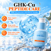 Vente en gros de GHK Cu Copper Peptide, booster de collagène pour le visage, réparateur, raffermissant, logo personnalisé, marque privée, soin UV, crème solaire SPF 50