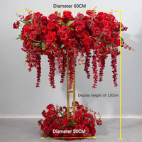 Ensemble de fleurs artificielles rouge vif pour fête de mariage Noël et fête des mères décoration de table romantique fleurs assorties