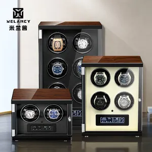 M & Q nueva moda de lujo negro Led caja de madera clara reloj automático Enrollador para mostrar reloj hombres puede almohada reemplazo - Product Image 1