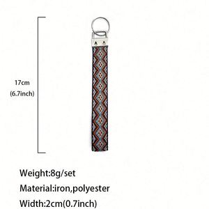 Personnalisation en gros : Porte-clés brodé, Bracelet tressé à la main de style ethnique, Long pendentif rétro - Product Image 6