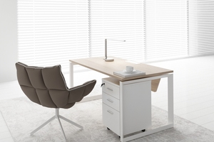 Escritorio de oficina contemporáneo LCN, marco de acero de buena calidad, laminado superior, nuevas oficinas, gimnasio en casa, diseño moderno, muebles de oficina versátiles - Product Image 3