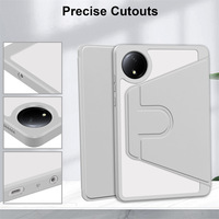 Étui pour tablette en cuir PU pour Xiaomi Redmi Pad SE 8,7 pouces avec dos en acrylique transparent, emplacement pour stylet et fonction veille/réveil