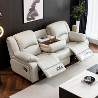 Canapé en cuir multifonctionnel électrique Zero Wall de première classe, design moderne, pour petit home cinéma, salon, appartement, en métal