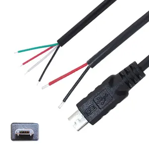 Cable de datos de carga Micro USB macho a abierto, cable de extensión de alimentación macho, 2 núcleos/4 núcleos, personalizado