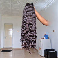 Rambut India Alami Mentah Berkualitas Tinggi, Gelombang, Untuk Kepang, Bebas Bahan Kimia, Logo Kustom, Semua Jenis Ekstensi Rambut