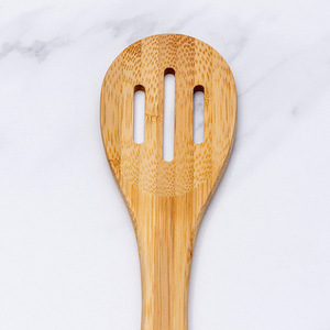 Juego de espátula y cuchara de bambú con placa de presión lateral, utensilios de cocina ligeros - Product Image 3