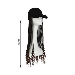 Vente en gros <span class=keywords><strong>Afro</strong></span> Kinky Tressé Tout-en-un Perruque Cap pour Femmes et Hommes Casquette de Baseball Style - Product Image 3