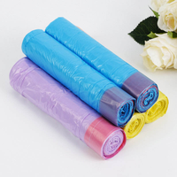Sac poubelle biodégradable en HDPE/LDPE avec cordon de serrage et impression par gravure thermoscellée pour les déchets de cuisine à usage domestique
