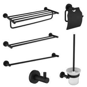 Jianghu Hui Bath Hardware <b>Set</b> 304 Stainless Steel Chrome Plated No Drilling Required Multi Purpose <b>Bathroom</b> <b>Accessories</b> - Product Image 2