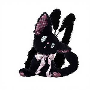 Mochila de peluche larga con diseño de gatito divertido para escuchar música, rellena de algodón PP, linda almohada para dormir, regalo de cumpleaños - Product Image 1