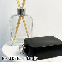 Diffuseur de parfum en verre transparent carré Aroma 200 ml, flacon vide pour cosmétiques, flacon de parfum personnalisé, couleur personnalisée, 100 pièces
