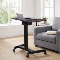 Modern Wheeled Adjustable Eco-Friendly Standing Desk Silent Gas Lift Tilting Desktop Home Office Study Writing Table
