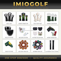Housse de putter de golf avec broderie du drapeau américain, fermeture magnétique, broderie personnalisée, compatible avec la plupart des clubs de golf de type mallet et blade