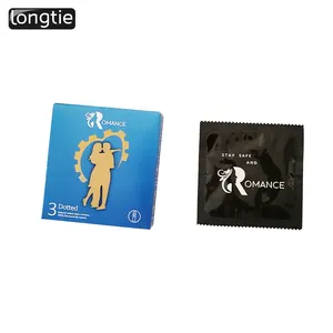 Diseño de logotipo personalizado condón masculino de látex mejora masculina de puntos extra mejor condón de retraso