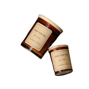 AIKUN Bougies en verre décoratives artisanales de haute qualité, personnalisées, senteurs d'automne, bougies en cire de soja parfumées bio avec couvercle en bois - Product Image 2