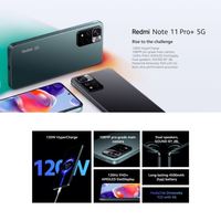 Téléphone Redmi Note 11 Pro+ 5G CDMA LTE AMOLED 120Hz 8 Go + 256 Go NFC Appareil photo 108 MP Charge rapide 120 W 4500 mAh