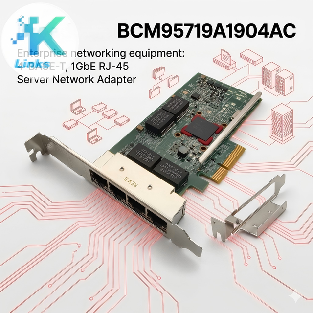 BCM95719A1904AC Broadcom 4-BASE-T RJ-45 PCIe 2.0x4 1GbE Wired Server Ethernet Adapter BCM5719 Network Interface Card in Stock