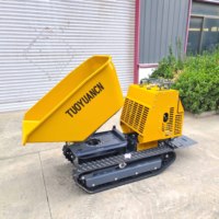 Mini-dumper sur chenilles de 1200 kg de capacité de charge pour travaux agricoles, construction, transport de boue et de béton