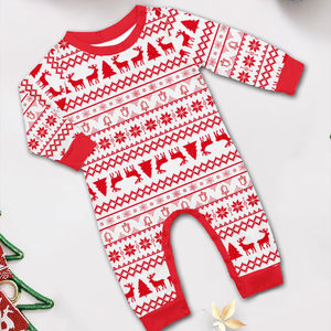 ملابس نوم طويلة الأكمام ناعمة مطبوعة ، منامة بخصر مرن للتنفس ، منامة حرارية عائلية مطابقة للخريف وعيد الميلاد - Product Image 6