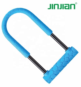 Antivol en acier en forme <span class=keywords><strong>de</strong></span> U JINJIAN 2026 <span class=keywords><strong>pour</strong></span> vélo/moto avec housse en silicone Modèle T610L - Product Image 4