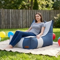Fauteuil pouf d'intérieur en tissu, plusieurs couleurs combinées