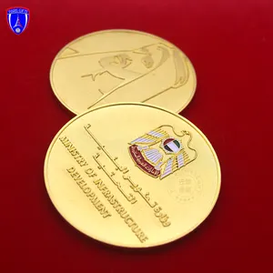 UAE Dubai coin burj khalifa souvenir coins gold enamel medallion for MINISTRY OF INFRASTRUCTURE DEVELOPMENT