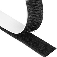 Rouleau de fixation à crochet et boucle en nylon noir robuste ruban adhésif auto-collant pour cadres photo de fixation de fenêtre