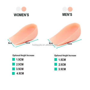 Coussinets de talon orthopédiques en gel de <span class=keywords><strong>silicone</strong></span> pour augmenter la hauteur invisible Semelles de coussin de talon pour le massage des pieds, unisexe - Product Image 4