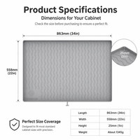 Grand tapis de protection en silicone pour rangement domestique, pliable, avec drainage en forme de vague
