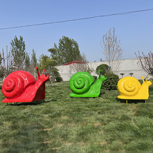 Sculpture d'escargot en fibre de verre pour décoration de jardin extérieur, animal de dessin animé, à poser au sol, forme irrégulière - Product Image 3