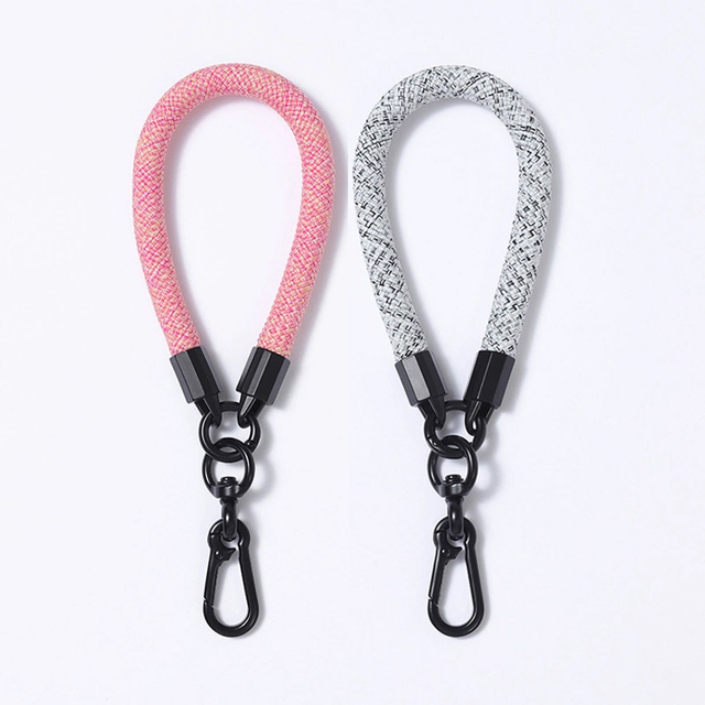 Universal Wrist Strap for Mobile Smartphones Durable Polyester Lanyard Patch Tab Lasso Tether Phone Case Accessory Metal Detail