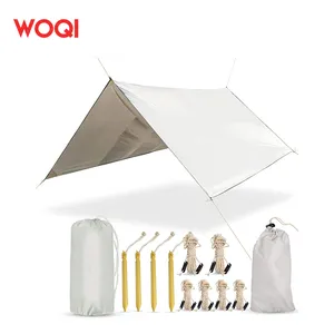 Tenda de acampamento WOQI para acampamento, rede de lona leve e resistente a chuva, mosca com corda, barraca de boa qualidade