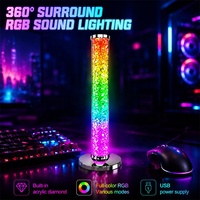 Lámpara LED RGB Inteligente con Sensor de Ritmo, Control por Aplicación, Lámpara de Ambiente Activada por Sonido para Configuración de Juegos, Decoración de Escritorio