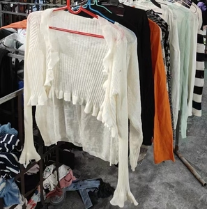 Maglione Leggero in Cotone Usato - Vestibilità Slim per Uso Quotidiano, Maglione Sottile da <span class=keywords><strong>Donna</strong></span> di Seconda Mano - Leggermente Usato, Traspirante - Product Image 5