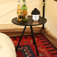Table d'appoint ronde pliable pour jardin en acier au carbone, table de bistrot pour balcon, table basse pour cuisine, extérieur, portable, hauteur réglable