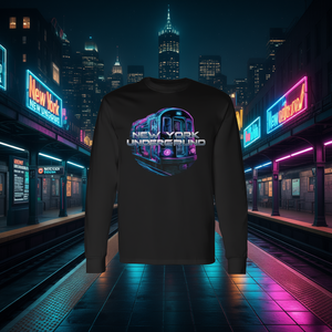 Camiseta de manga larga New York Underground con diseño urbano y temática de la ciudad - Product Image 3