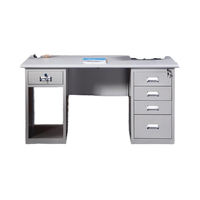 Bureau d'ordinateur droit en acier moderne avec tiroirs et serrure de bureau