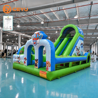 Château Gonflable Ceyu avec Toboggan et Structure d'Escalade Thème Dessin Animé pour Enfants, Arche et Tour, Idéal pour Fêtes, Vente Directe Usine