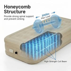 Kasur Angin Tiup Lipat Portabel PVC Flocking dengan Pompa Terintegrasi untuk Rumah, Dalam Ruangan, Luar Ruangan, Mobil, dan Berkemah - Product Image 2