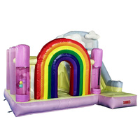 Château gonflable pas cher avec toboggan et boule flottante, en PVC, taille 3x4x2.6m, pour usage extérieur