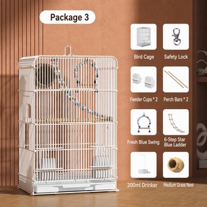 Cage d'élevage pour oiseaux en fil blanc de qualité supérieure, triple cage d'élevage pour canaris, cage sécurisée pour perroquets, OEM pour les canaux d'importation et de vente en gros - Product Image 3