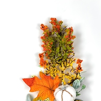 Tige florale artificielle faite à la main pour la décoration d'automne, couronne de Thanksgiving, centre de table, décoration intérieure en soie, vente en gros