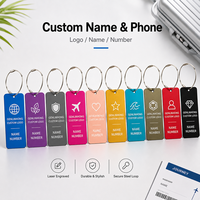 Etiquetas de Equipaje de Metal con Logotipo Personalizado, Grabadas con Láser, de Aluminio Anodizado, con Nombre y Número de Teléfono, para Maletas, Regalo Promocional de Viaje